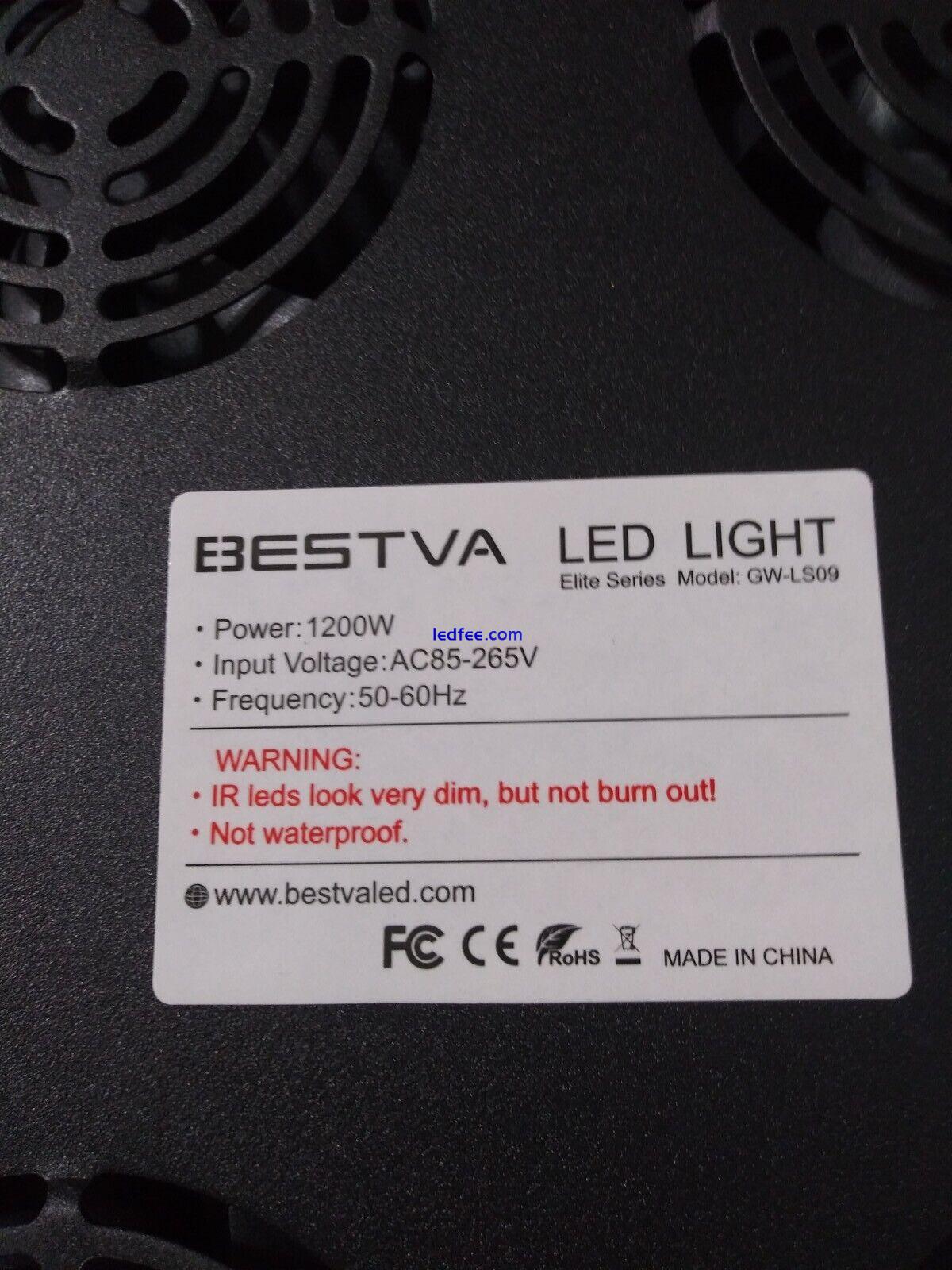 BESTVA Reflector 1200W Full Spectrum Hydro LED Grow Light with VEG Bloom Switch 4 