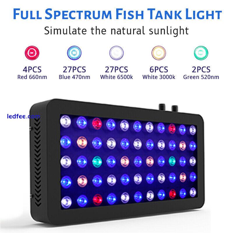 165W Dimmable Aquarium Grow Light Lamp Full Spectrum for Coral Reef Fish Tank UV 4 