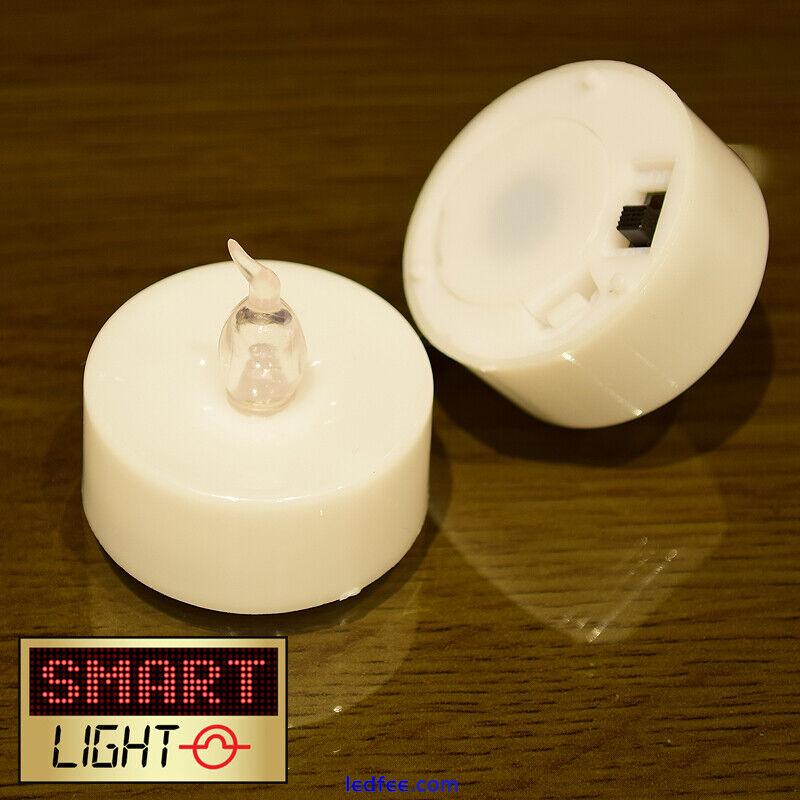 SmartLight WHITE Flameless  LED Tea Light Candles Battery Tealights 2 