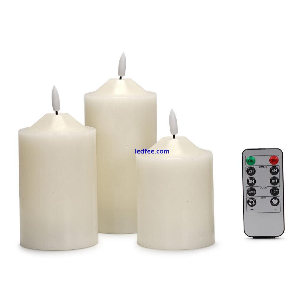 Flickering Real Wax Candle Lights Fake Flameless Remote Control Battery LED Lamp 2 