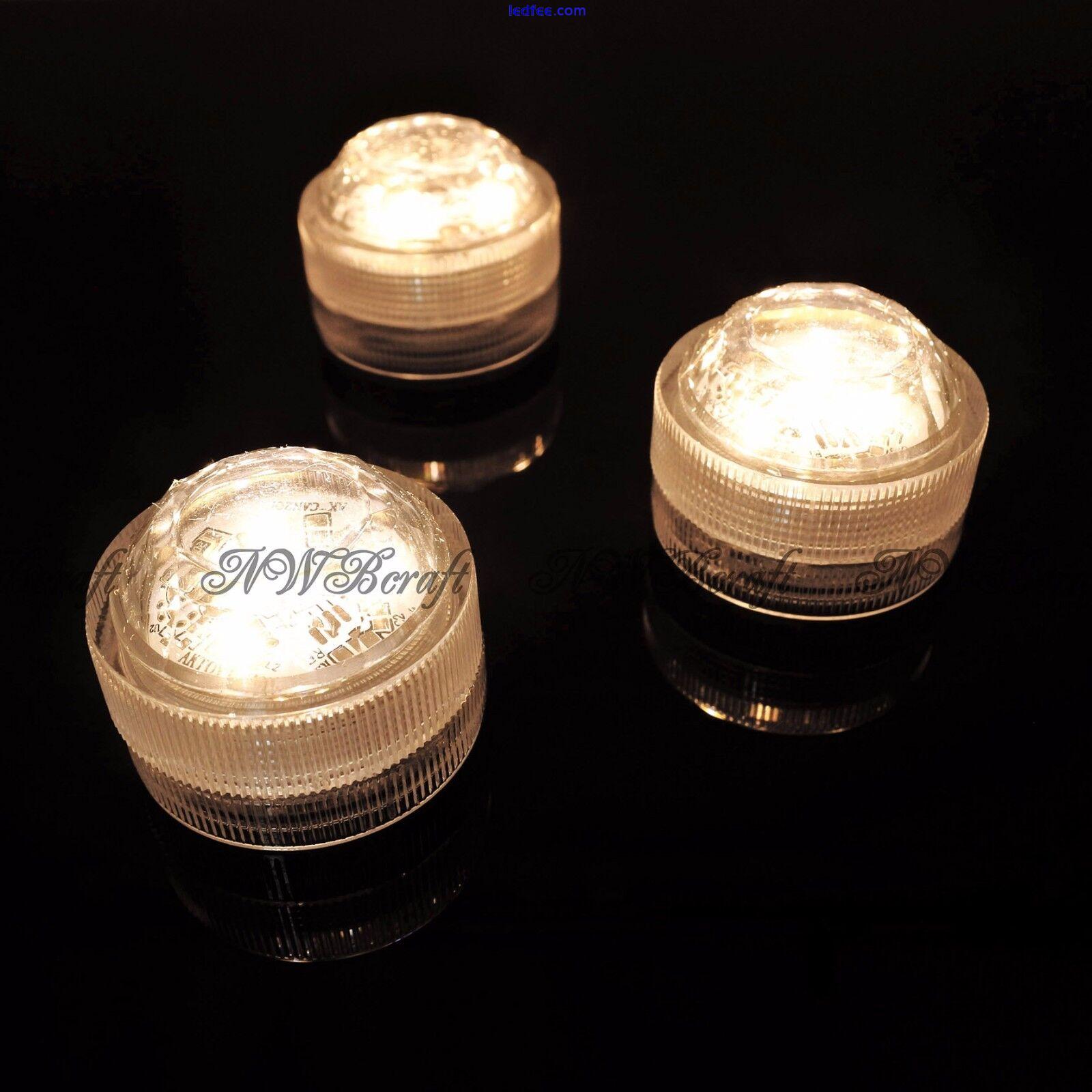 Submersible Waterproof Triple LED Dome Tea Lights Bright Party Vase Event Decor 2 