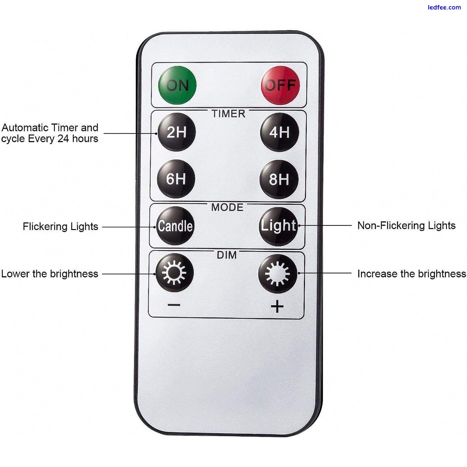 Set of 3 LED Flameless Pillar Candles Flickering Battery Operated With Remote 1 