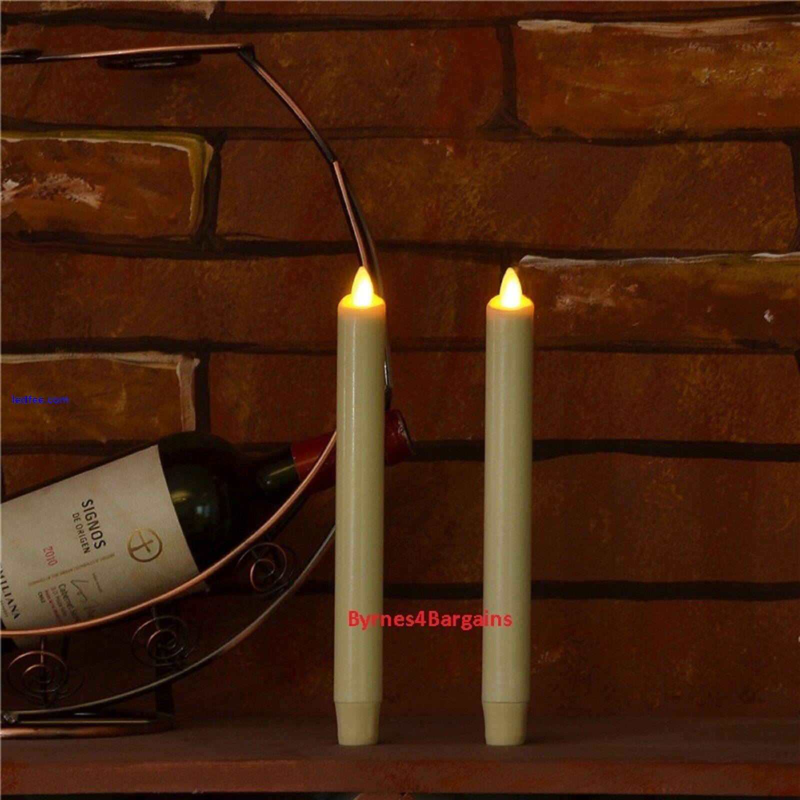 Luminara Taper Candles LED Flickering Flame Effect Ivory Unscented 2X8