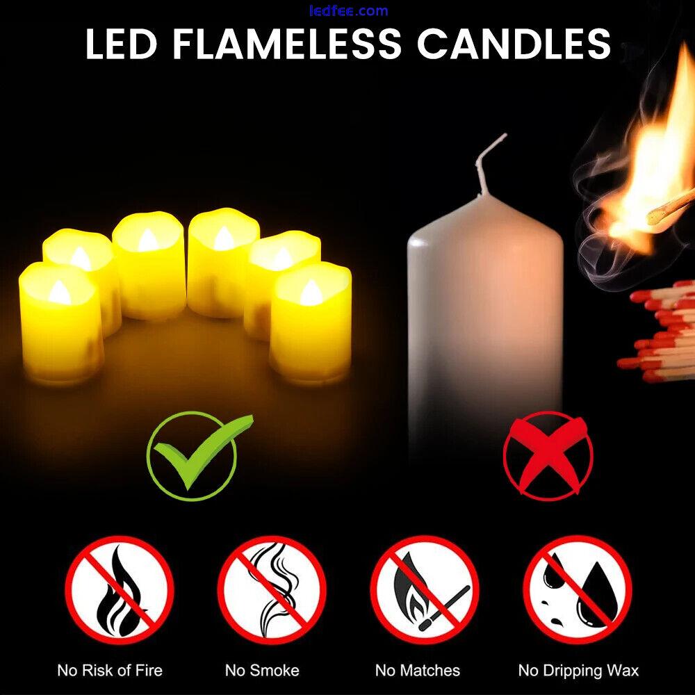 6pcs Rechargeable LED Candle Light Remote Timer Flameless Flickering Tea Lights  1 