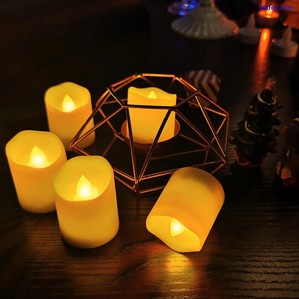 6pcs Rechargeable LED Candle Light Remote Timer Flameless Flickering Tea Lights  4 