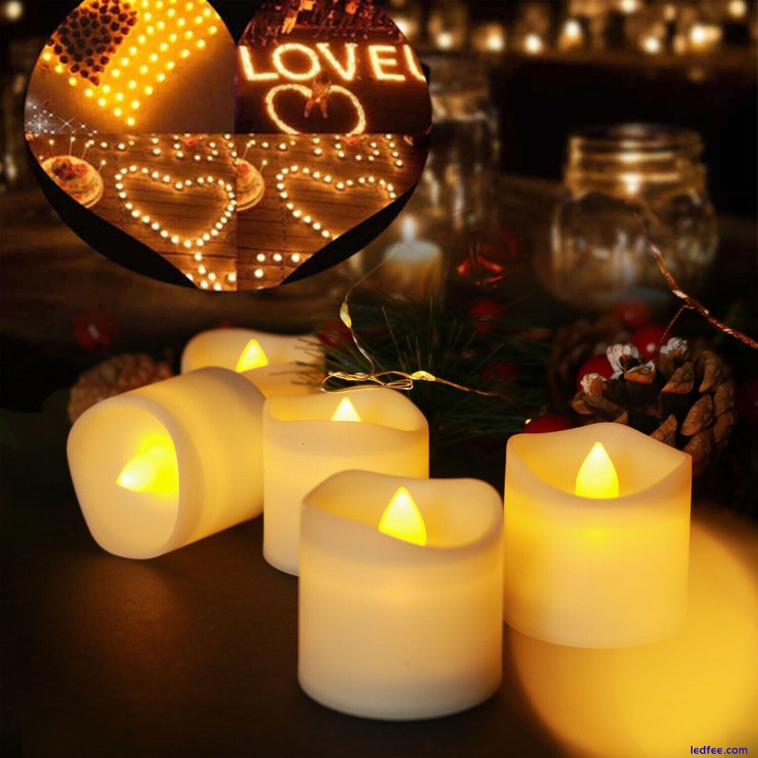 LED Candles Flameless Light Bulb Battery Operated Candle Ivory Real Wax Pillar 2 