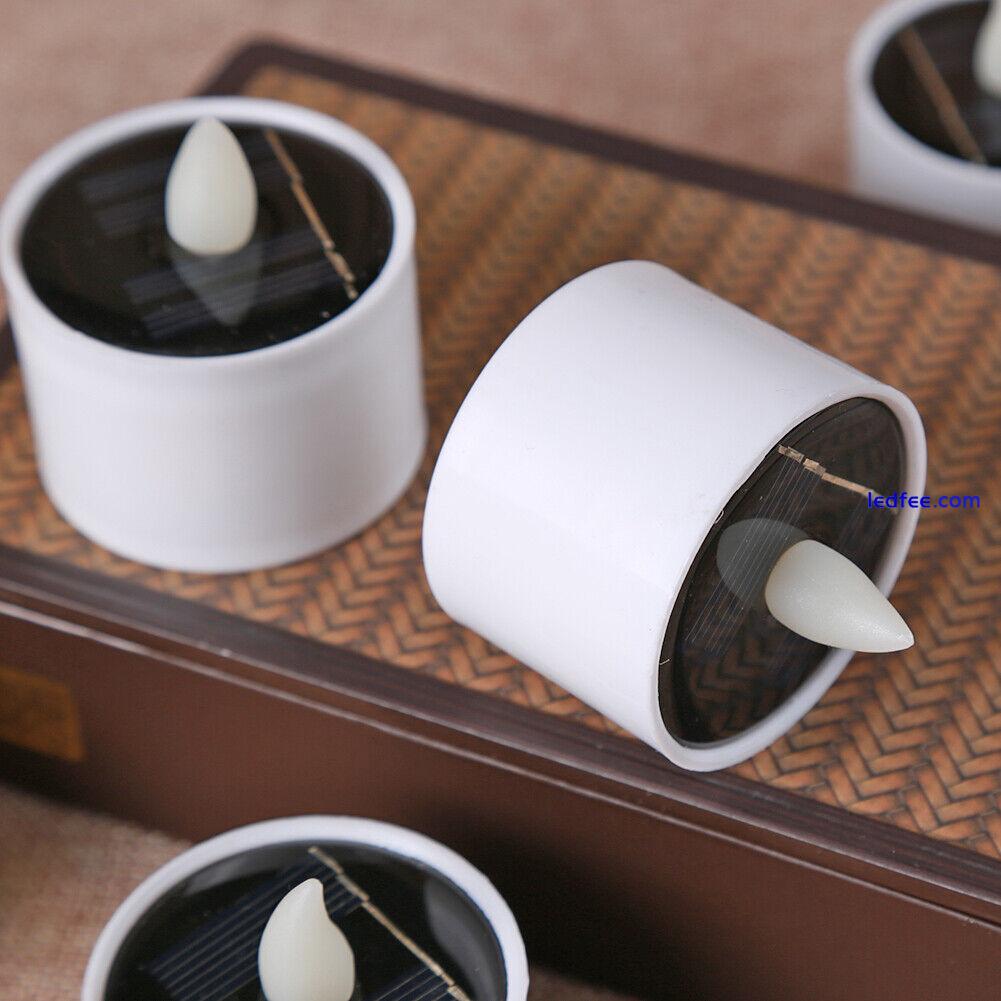 6x Simulation Flame Solar LED Candles Lamp Wedding Fake Flickering Tea Lights ☘️ 3 