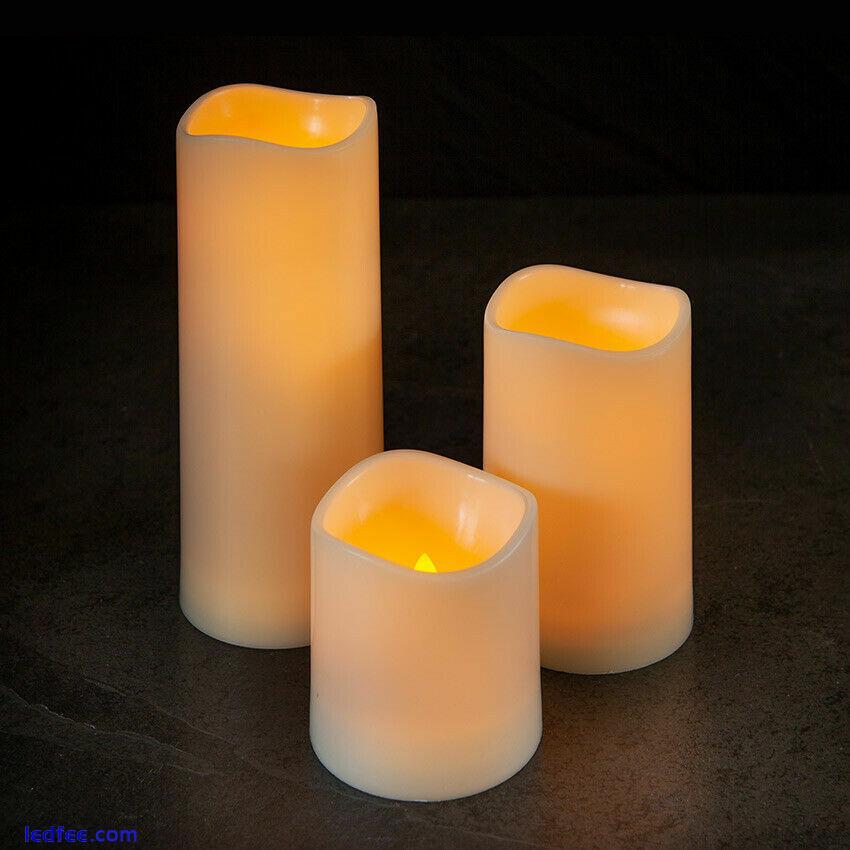 3-Pack | Batterie Power LED Flameless Flickering Wachskerzen | Pillar Home Decor 1 