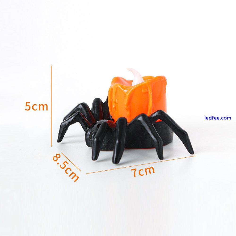 Flameless LED Candle Light Halloween Spider Tealight Reusable Candle Lighting 2 