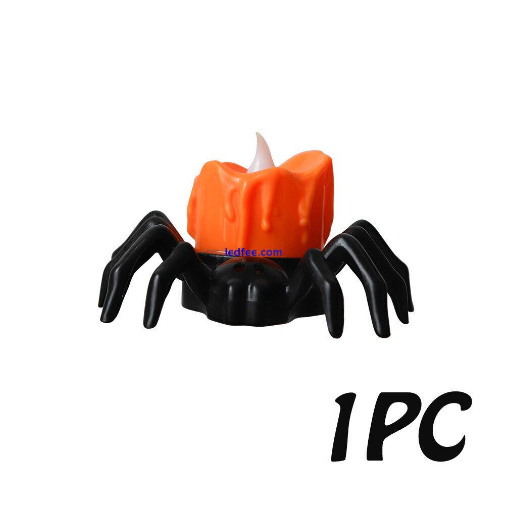 Flameless LED Candle Light Halloween Spider Tealight Reusable Candle Lighting 1 