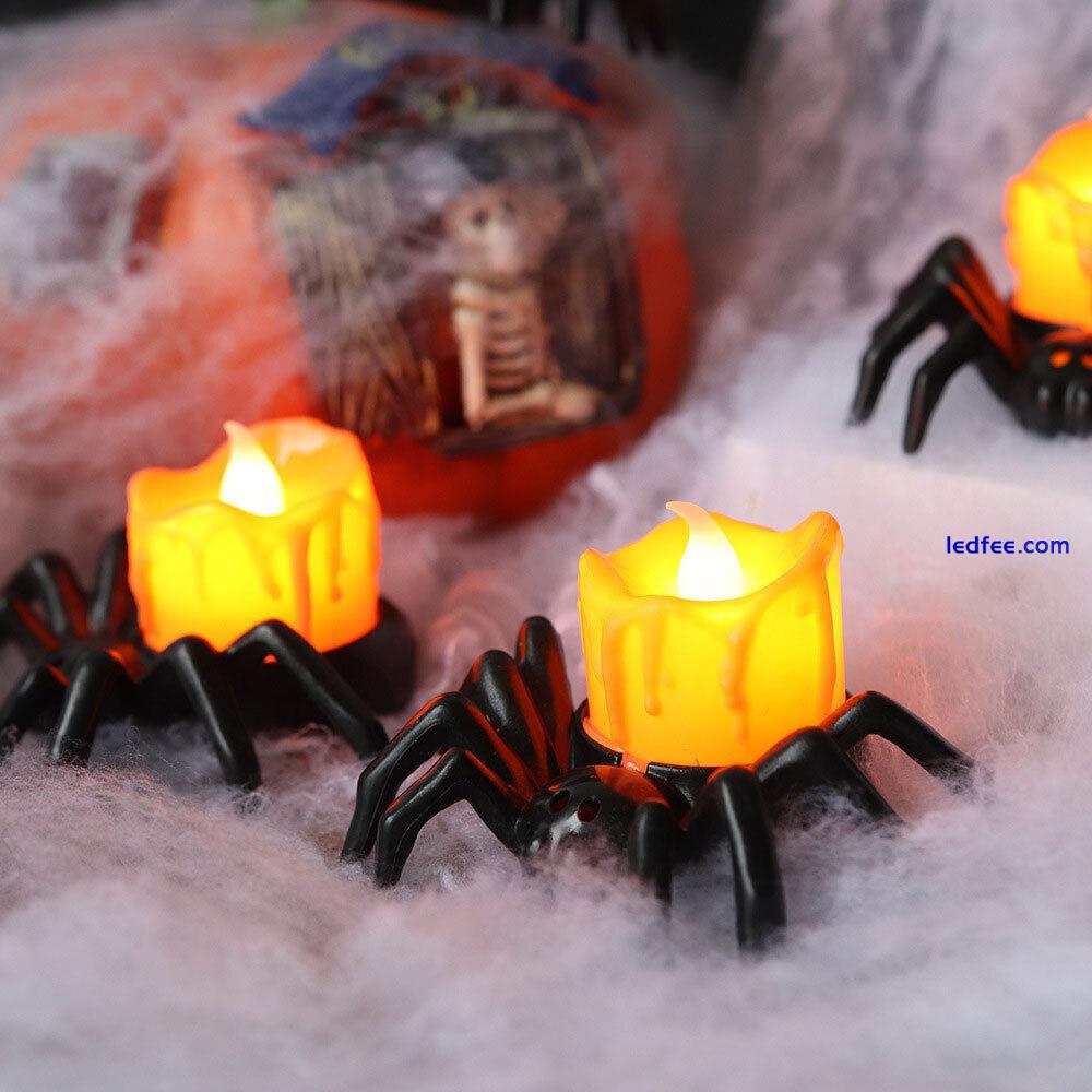 Flameless LED Candle Light Halloween Spider Tealight Reusable Candle Lighting 0 