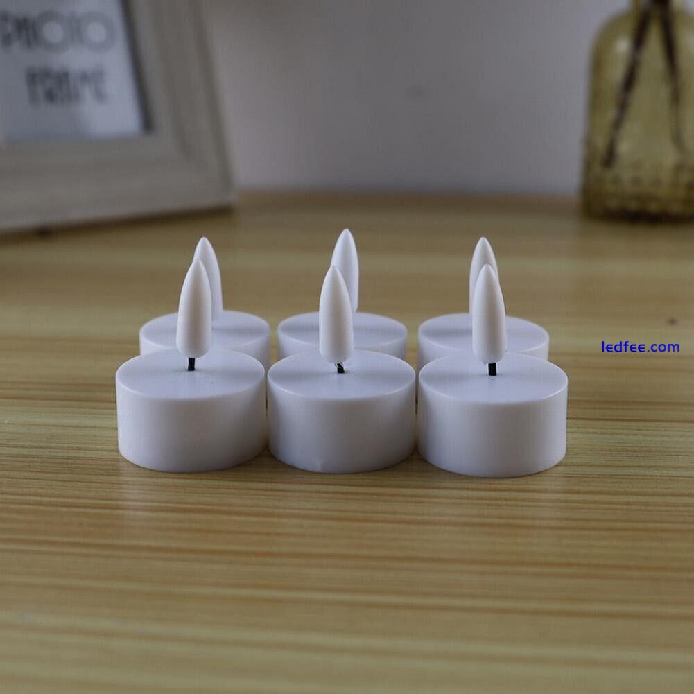 Warm White Flickering LED Tea Lights Set of 4 Flameless Electric Tealights 5 