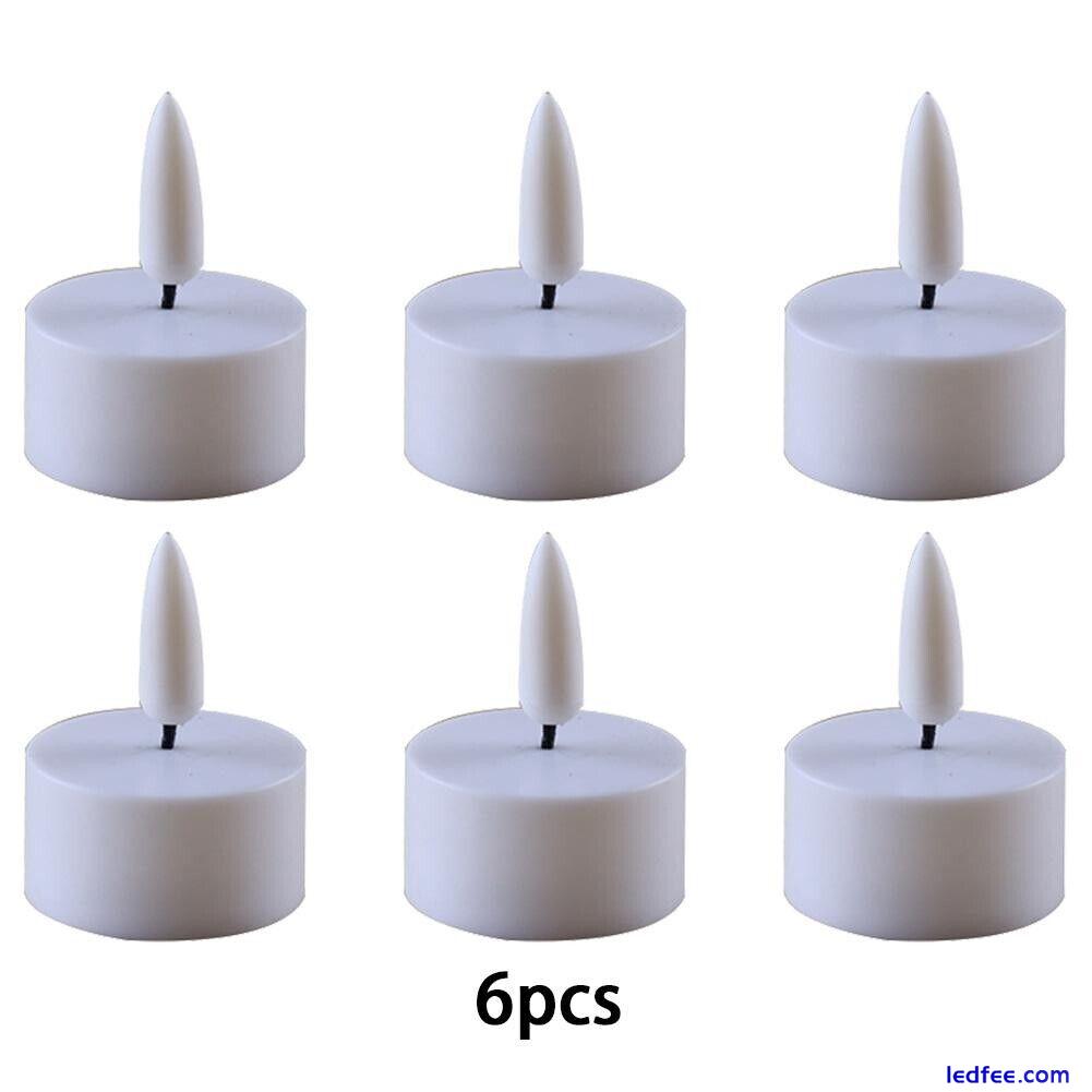 Warm White Flickering LED Tea Lights Set of 4 Flameless Electric Tealights 4 