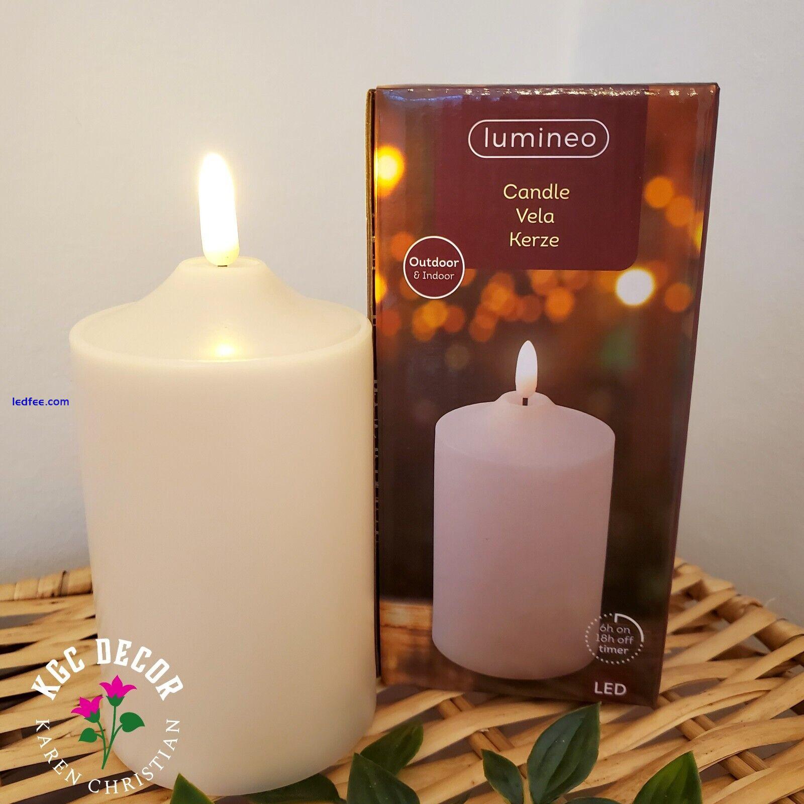 Led Pillar Candle with Timer Warm White Glow Indoor Outdoor Lumineo Medium 1 