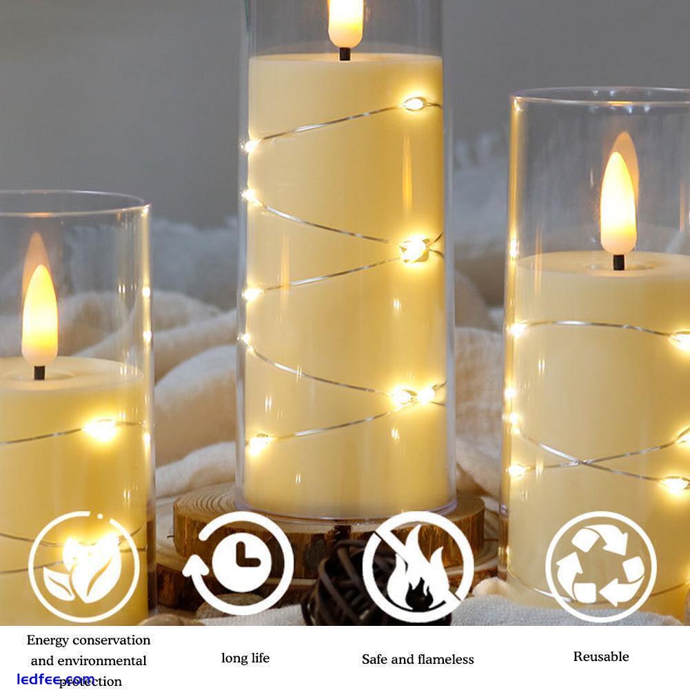 LED Candles Battery Operated, Flickering Flameless F2F8 Candles with Cont H4P4 4 