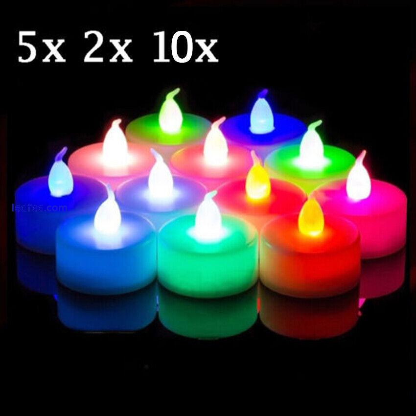 Led Tea Lights Candles LED FLAMELESS Battery Operated Wedding XMAS 2/5/10Pcs 1 