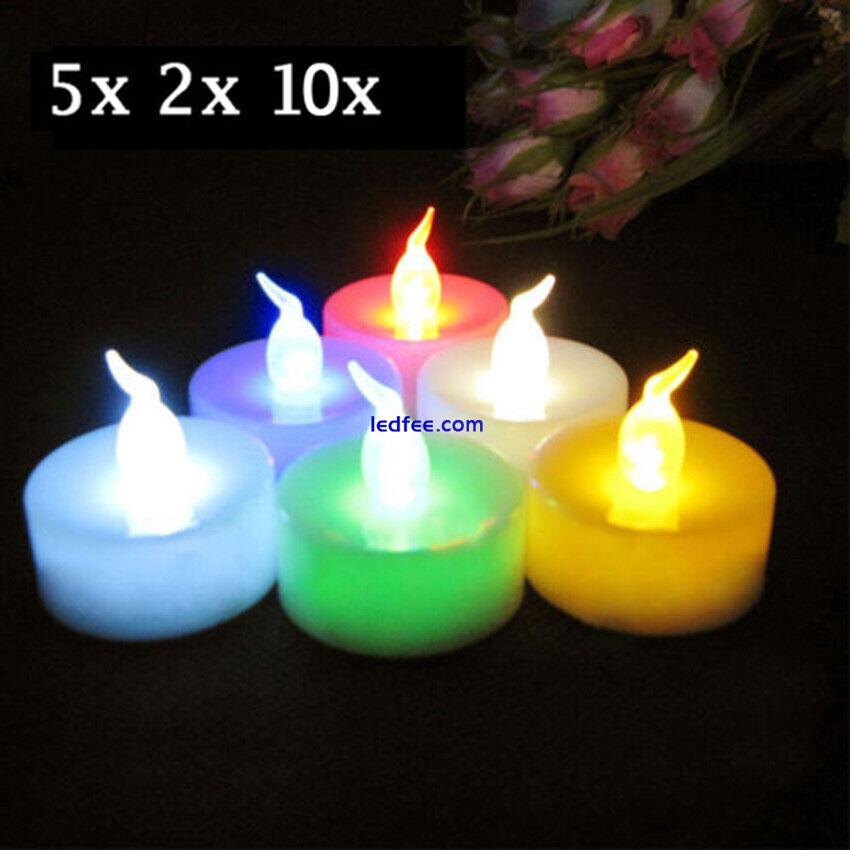 Led Tea Lights Candles LED FLAMELESS Battery Operated Wedding XMAS 2/5/10Pcs 2 