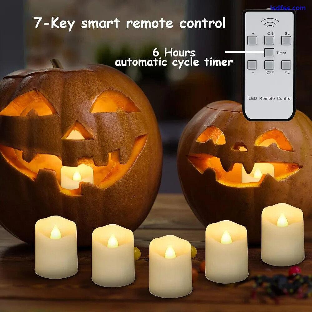 Rechargeable LED Candle USB Timer Remote Flashing Flame Wedding Candle Tea Light 2 