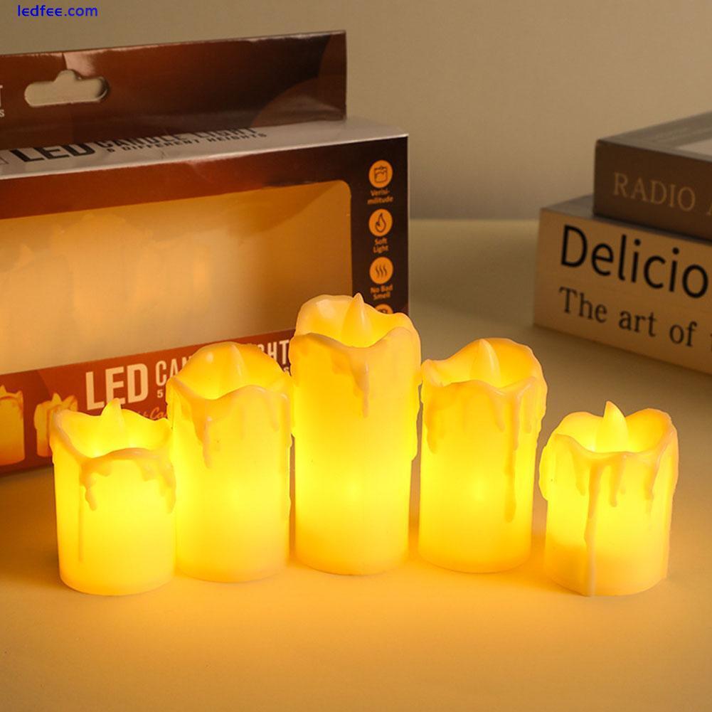 3 Pcs Battery Power LED Flameless Flickering Wax Candles | Pillar Home Decor G3 3 