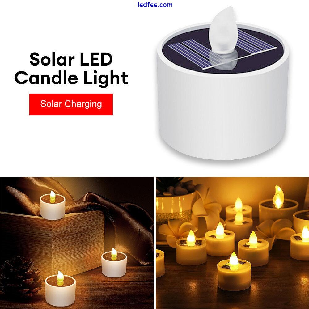 Solar LED Flameless Tea Light Tealight Candle Wedding Decoration Battery Include 0 