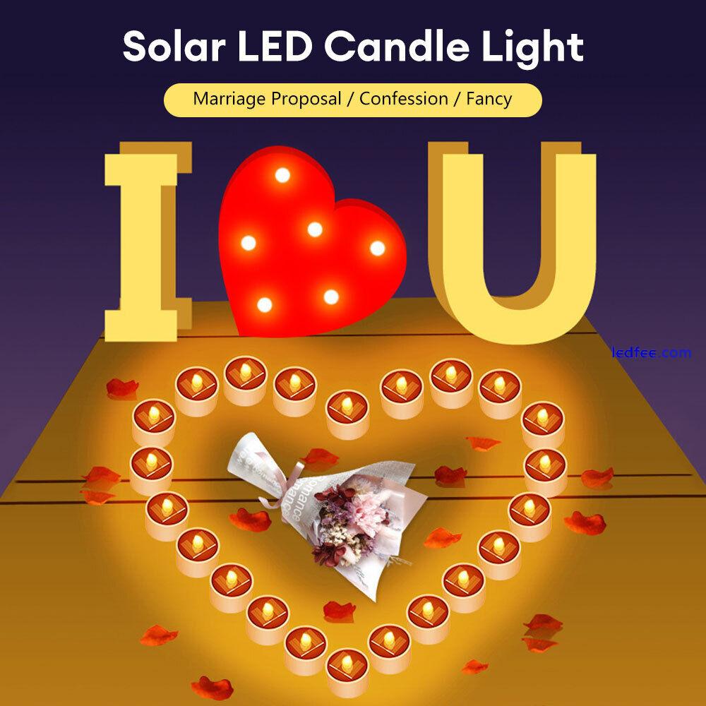 Solar LED Flameless Tea Light Tealight Candle Wedding Decoration Battery Include 4 