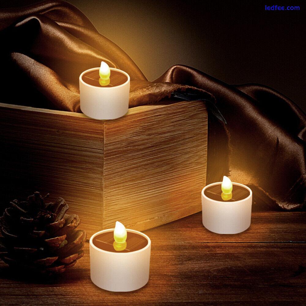 Solar LED Flameless Tea Light Tealight Candle Wedding Decoration Battery Include 3 