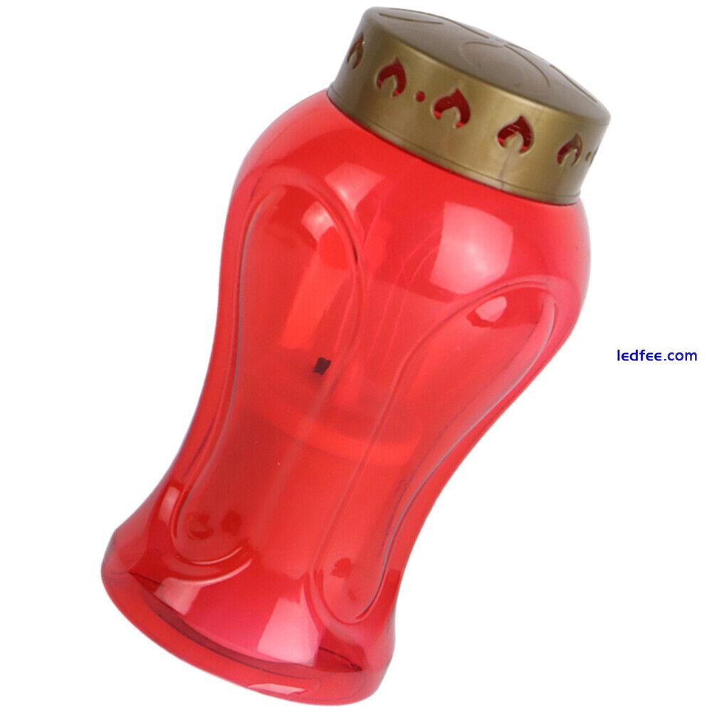 Outdoor LED Flameless Cemetery Light Red Battery-Operated Taper Candle-PE 2 