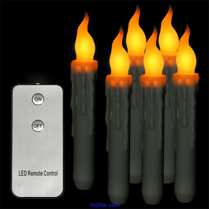 6PCS LED Flameless Taper Flickering Battery Operated Candles Lights Party Decor 4 