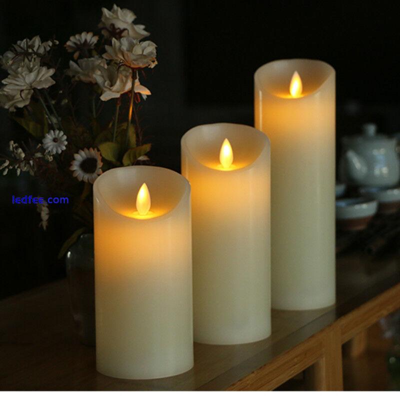 LED Flickering Candle Lights Flameless Battery/USB Chargeable Wedding Decor Warm 2 