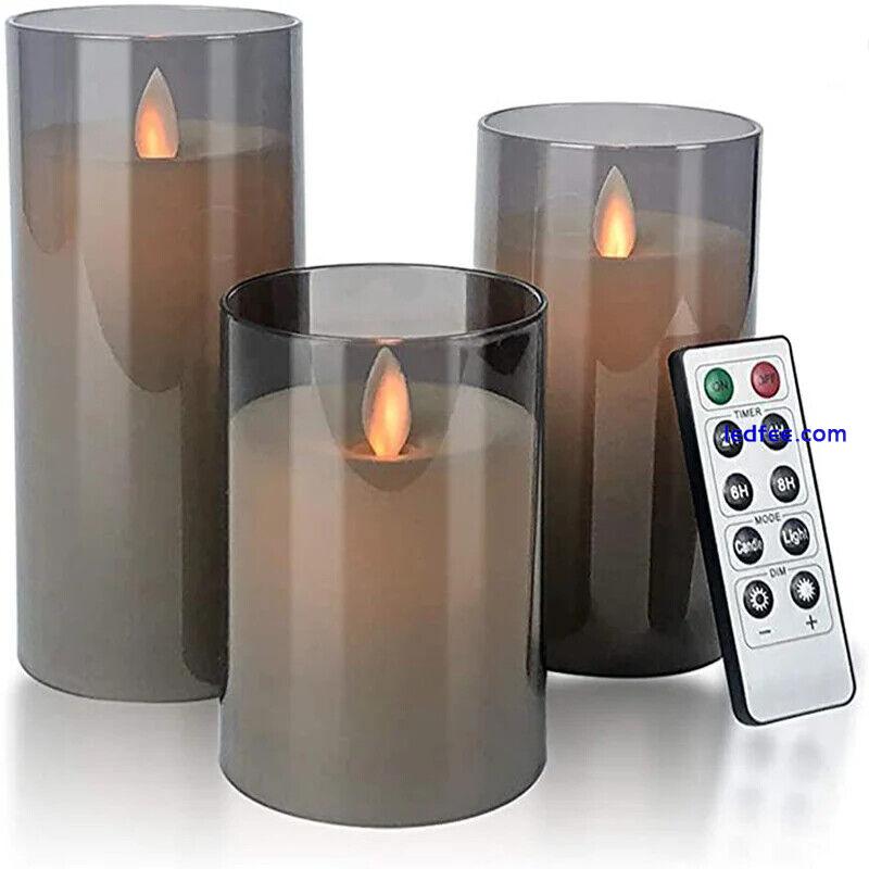 Remote control LED home lights electronic glass candles for decorating weddings 1 