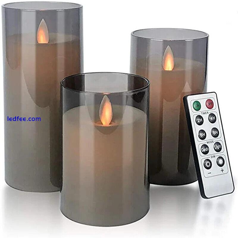 Remote control LED home lights electronic glass candles for decorating weddings 5 