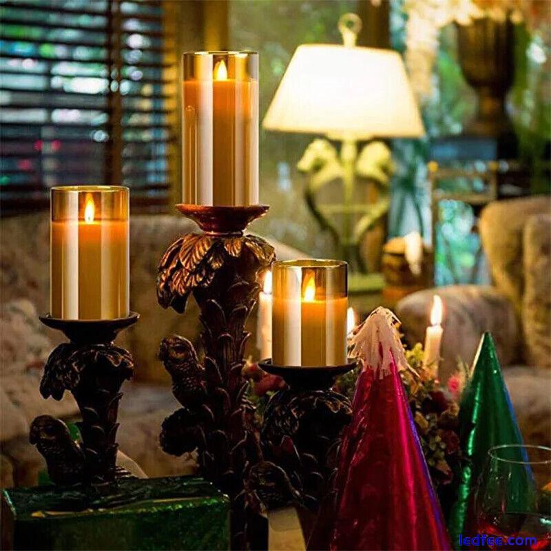 Remote control LED home lights electronic glass candles for decorating weddings 4 