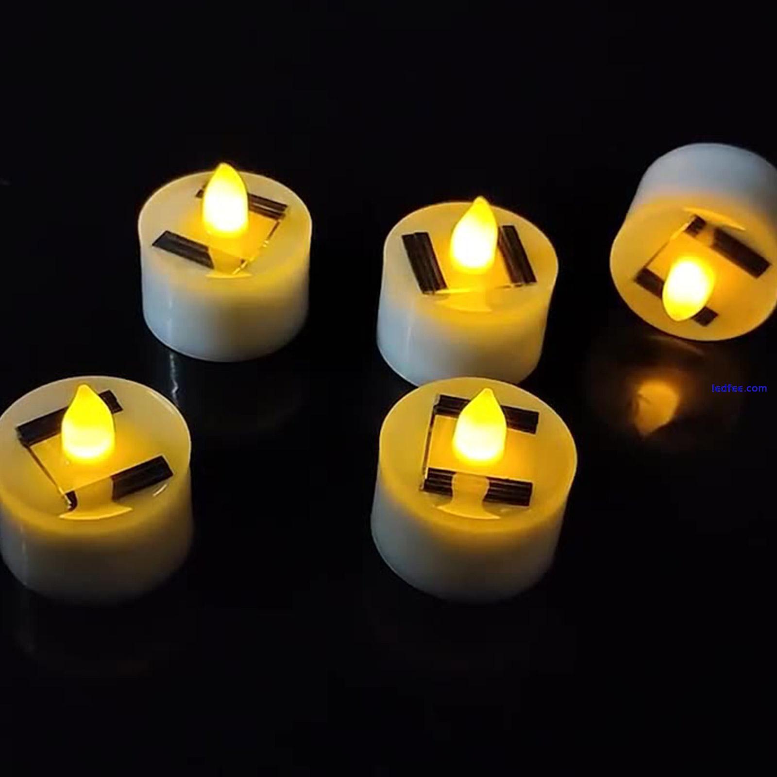 2024 Solar Christmas Flameless Candles LED Tea Lights Flickering Decor DIY C3K0 3 