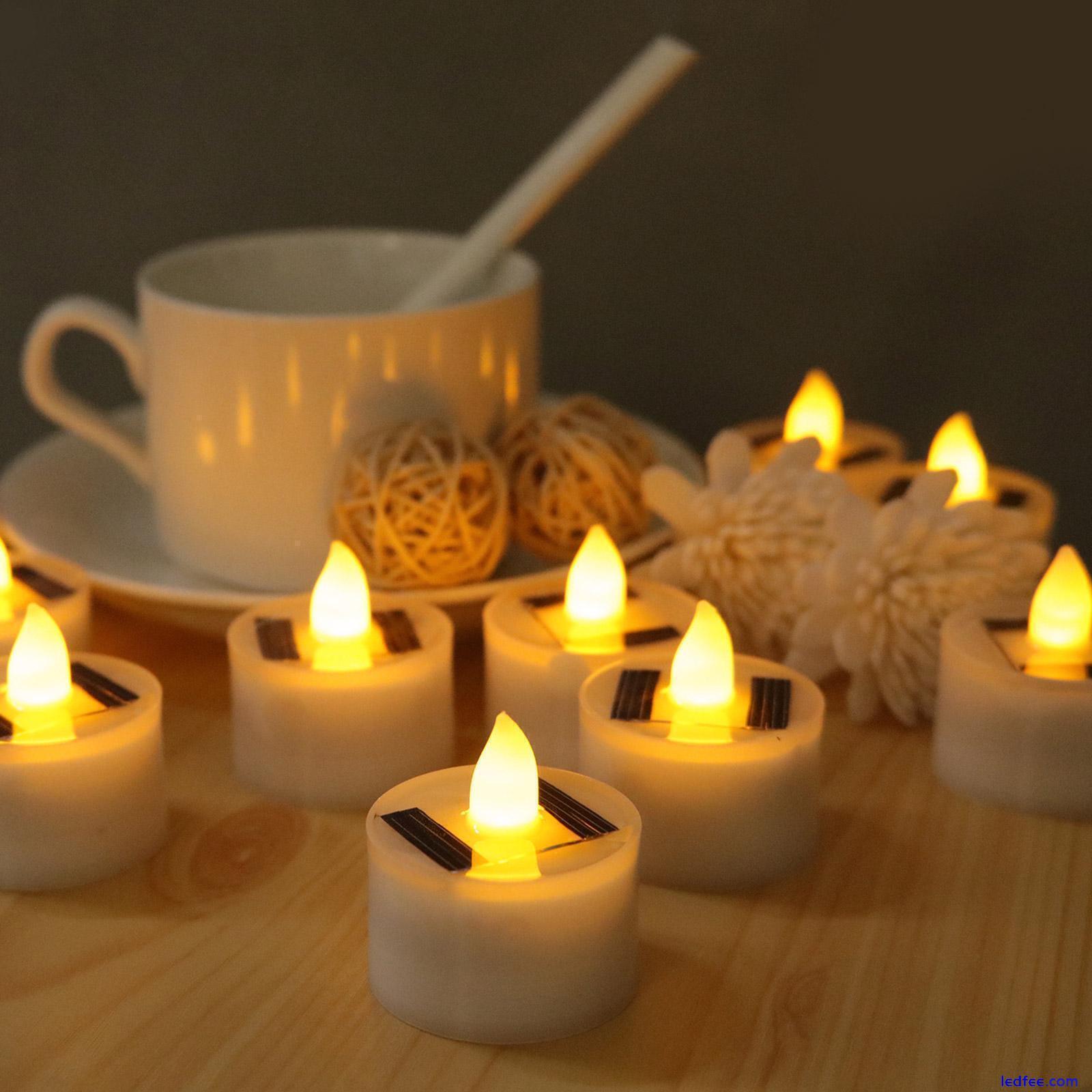 2024 Solar Christmas Flameless Candles LED Tea Lights Flickering Decor DIY C3K0 5 