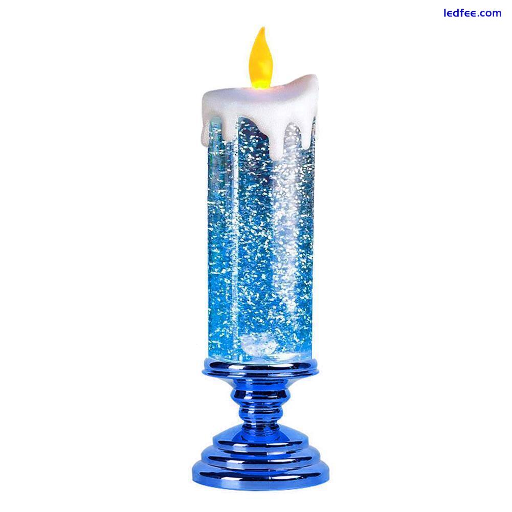 LED Christmas Candle Lights Swirling Glitter Flameless Party Decoration New J1 5 