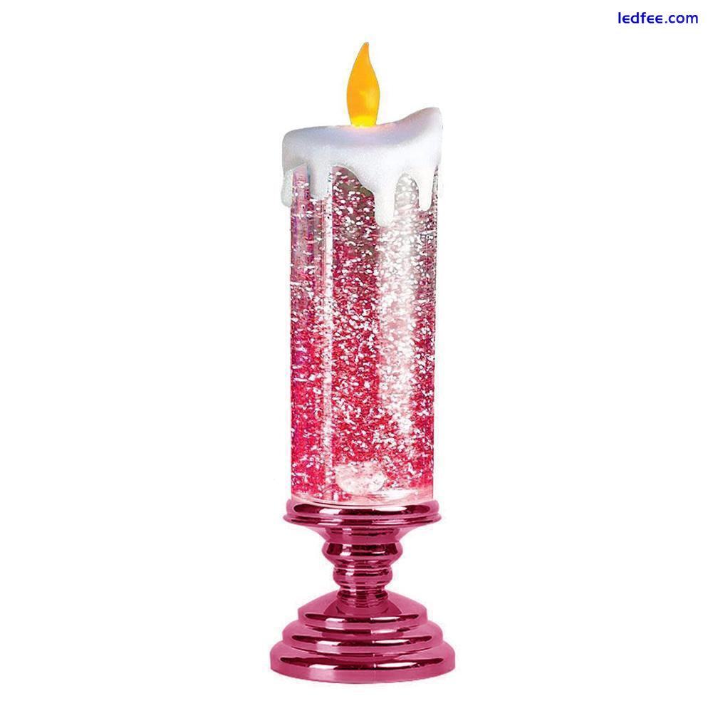 LED Christmas Candle Lights Swirling Glitter Flameless Party Decoration New J1 0 