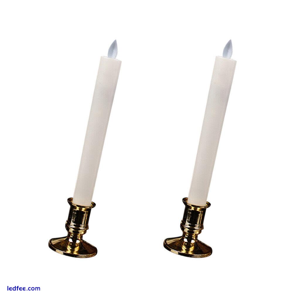  2 Pairs Simulation Swing LED Electronic Candles Long Candle Lamps Decorative 2 