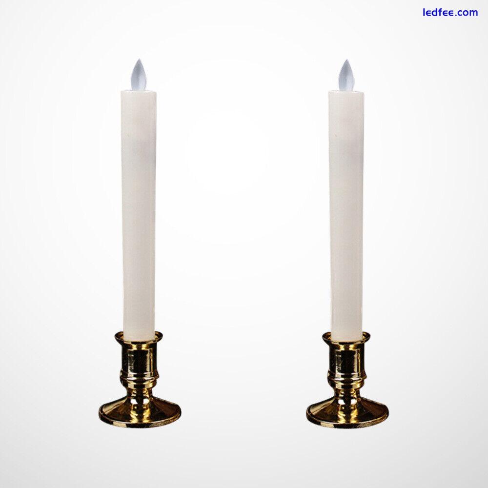  2 Pairs Simulation Swing LED Electronic Candles Long Candle Lamps Decorative 1 