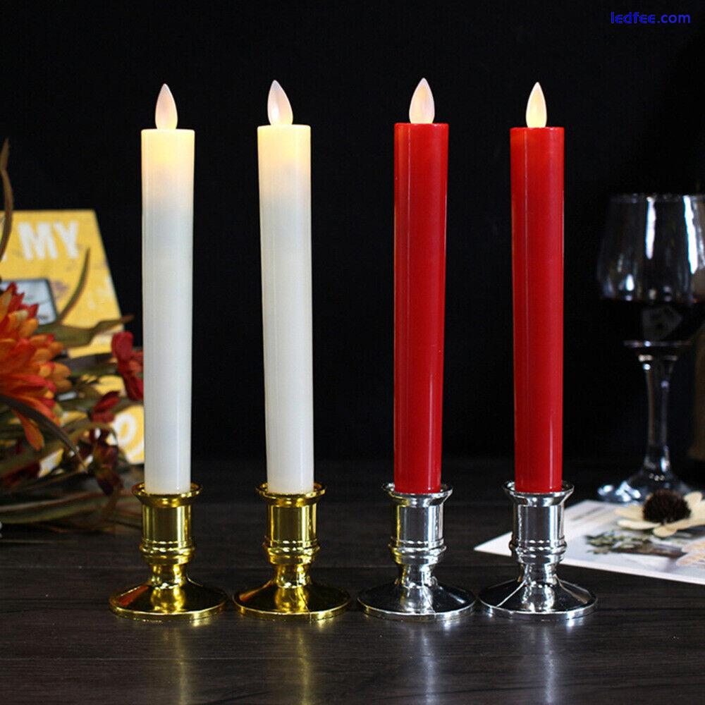  2 Pairs Simulation Swing LED Electronic Candles Long Candle Lamps Decorative 0 