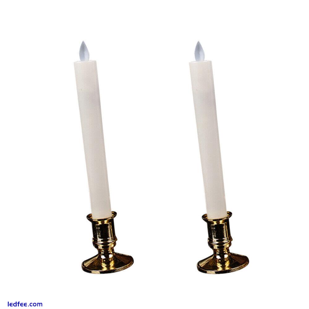  2 Pairs Simulation Swing LED Electronic Candles Long Candle Lamps Decorative 4 