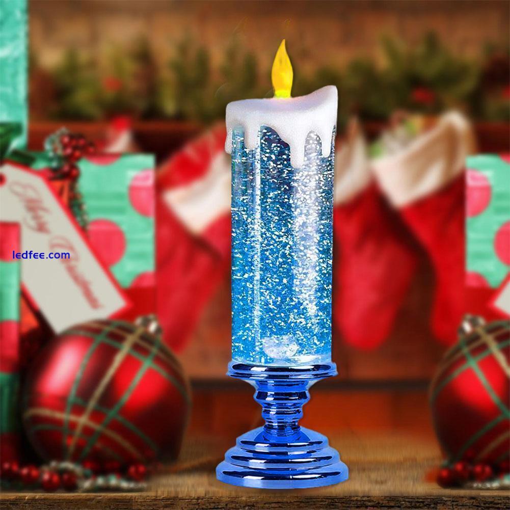 LED Candles Waterproof Swirling Glitter Flameless Party HomeDecoration B5L3 2 