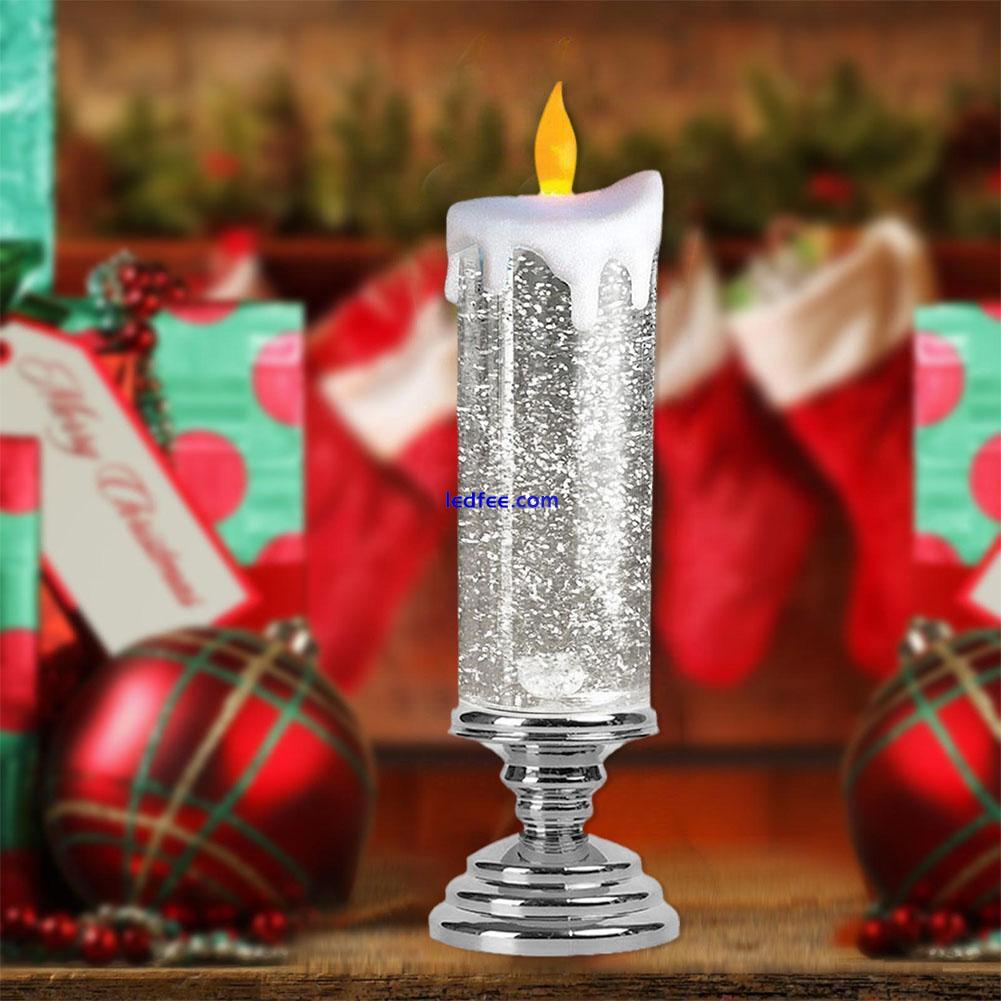 LED Candle Waterproof Swirling Glitter Flameless Home Party Christmas Decoration 4 