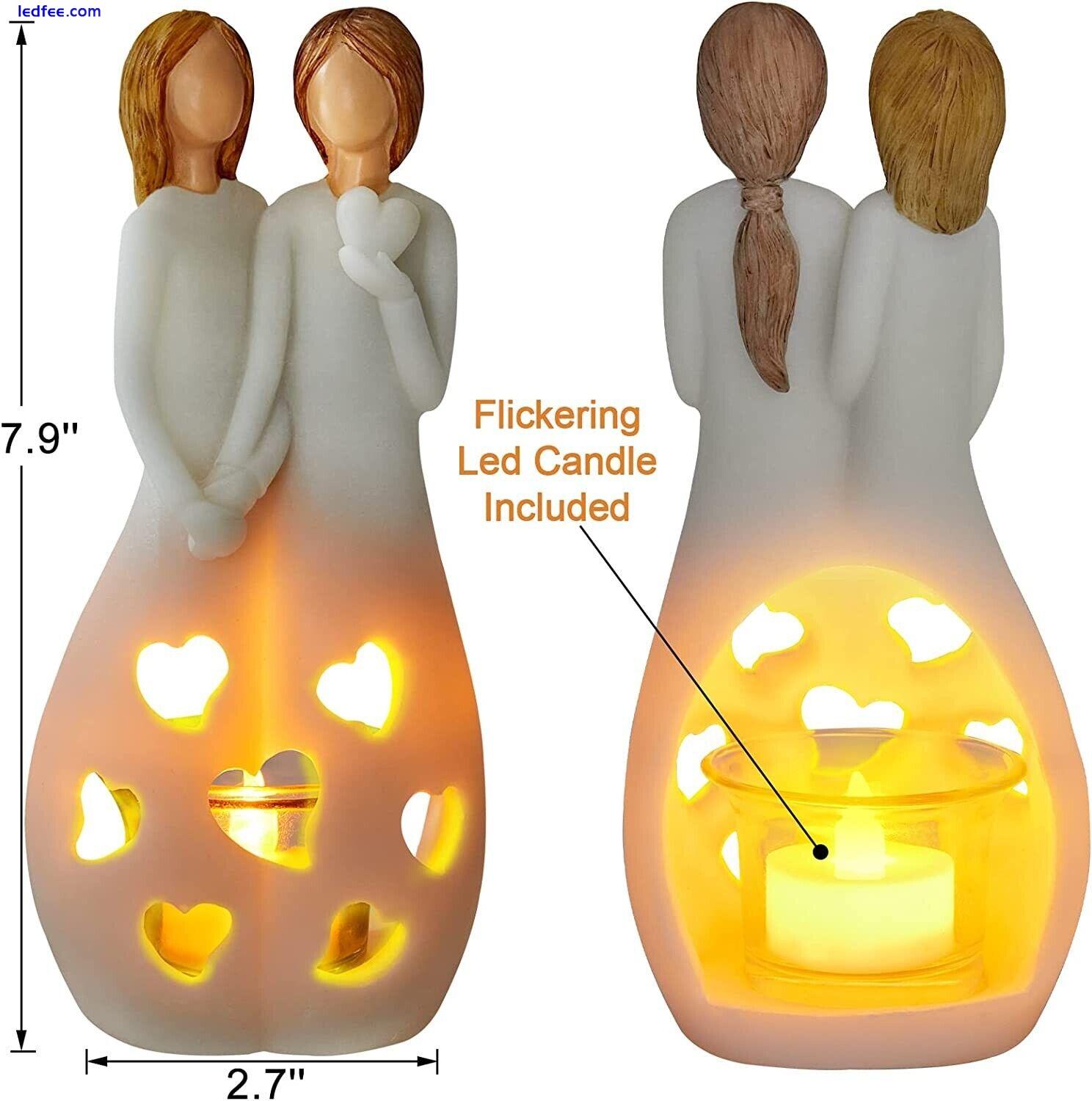 Gifts for Sister from Sister Candle Holder W/ Flickering Led Flameless Candle 2 