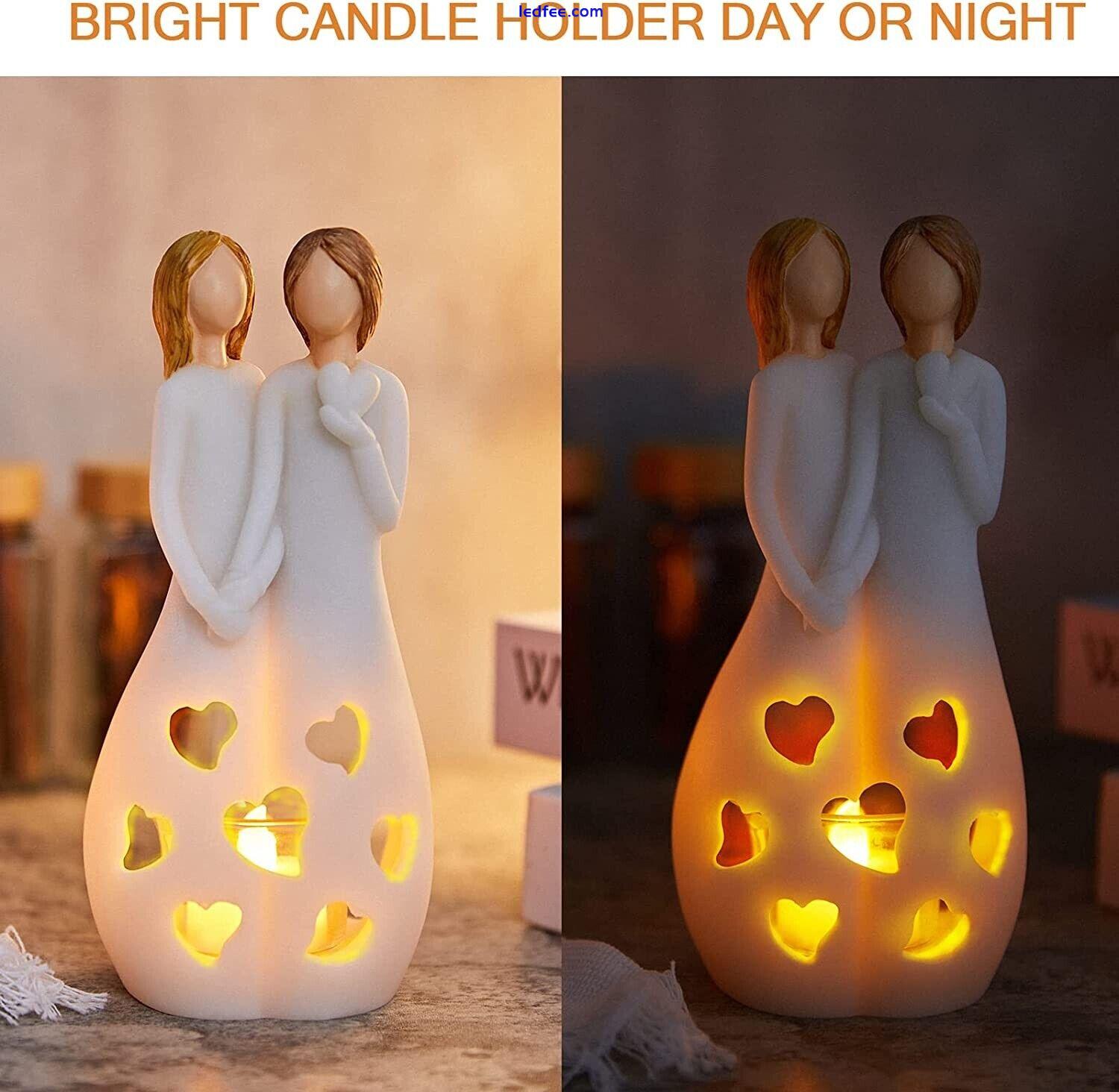 Gifts for Sister from Sister Candle Holder W/ Flickering Led Flameless Candle 3 