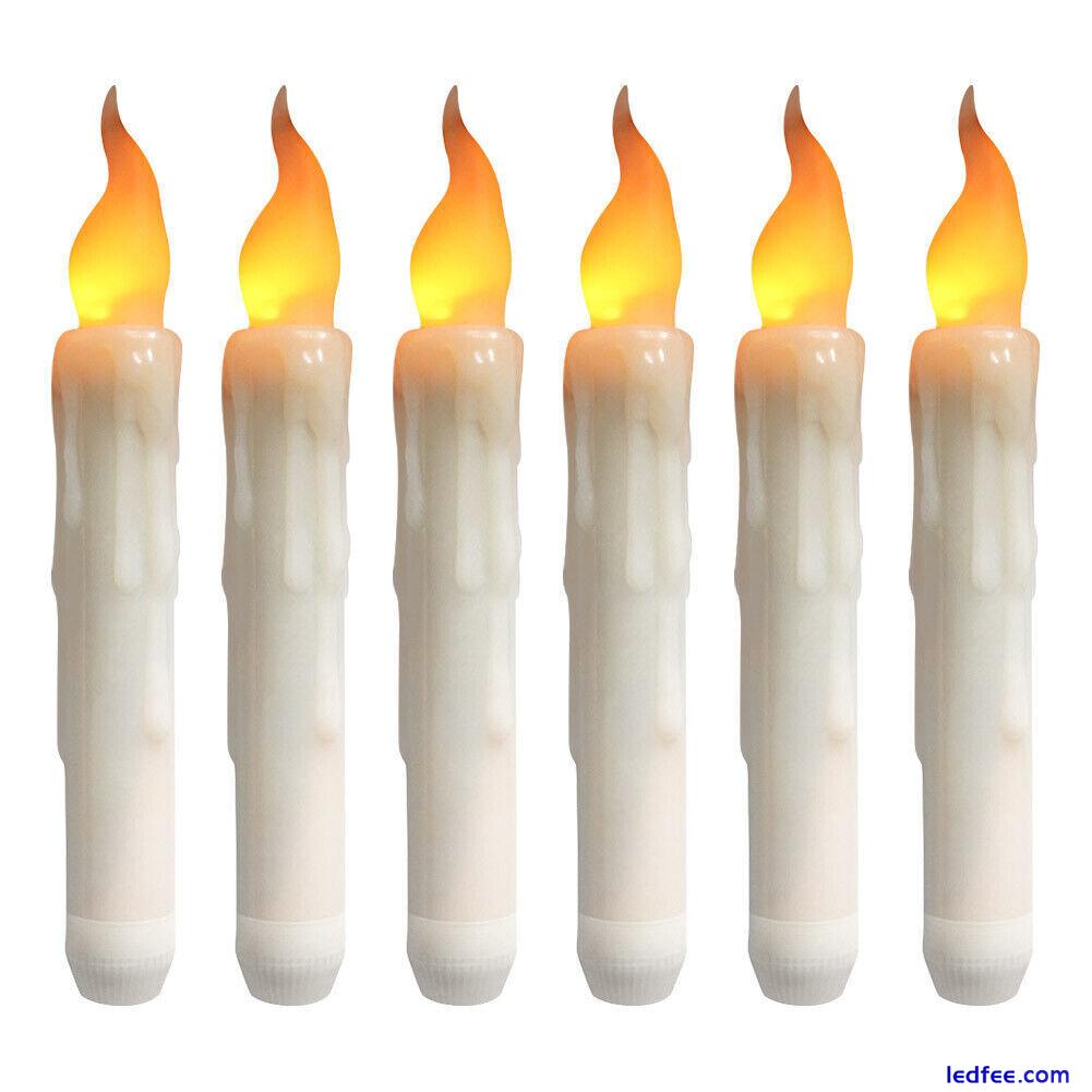 24X LED Flameless Taper Flickering Battery Operated Candles Lights Party Decor 1 