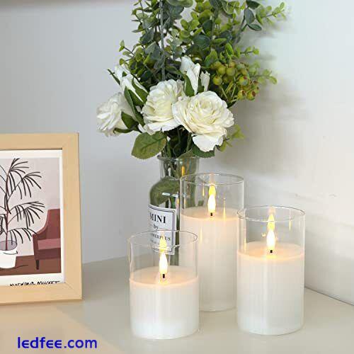 Amagic Clear Glass Flameless Candles Battery Operated with Timer, Pure White 1 