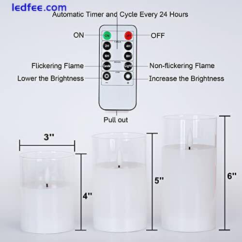 Amagic Clear Glass Flameless Candles Battery Operated with Timer, Pure White 0 