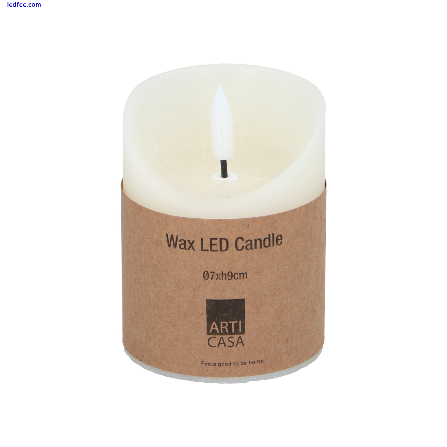 Flameless LED Candle Arti Casa Cream Ø7xH9cm Decor Wax Effect Battery Light 0 