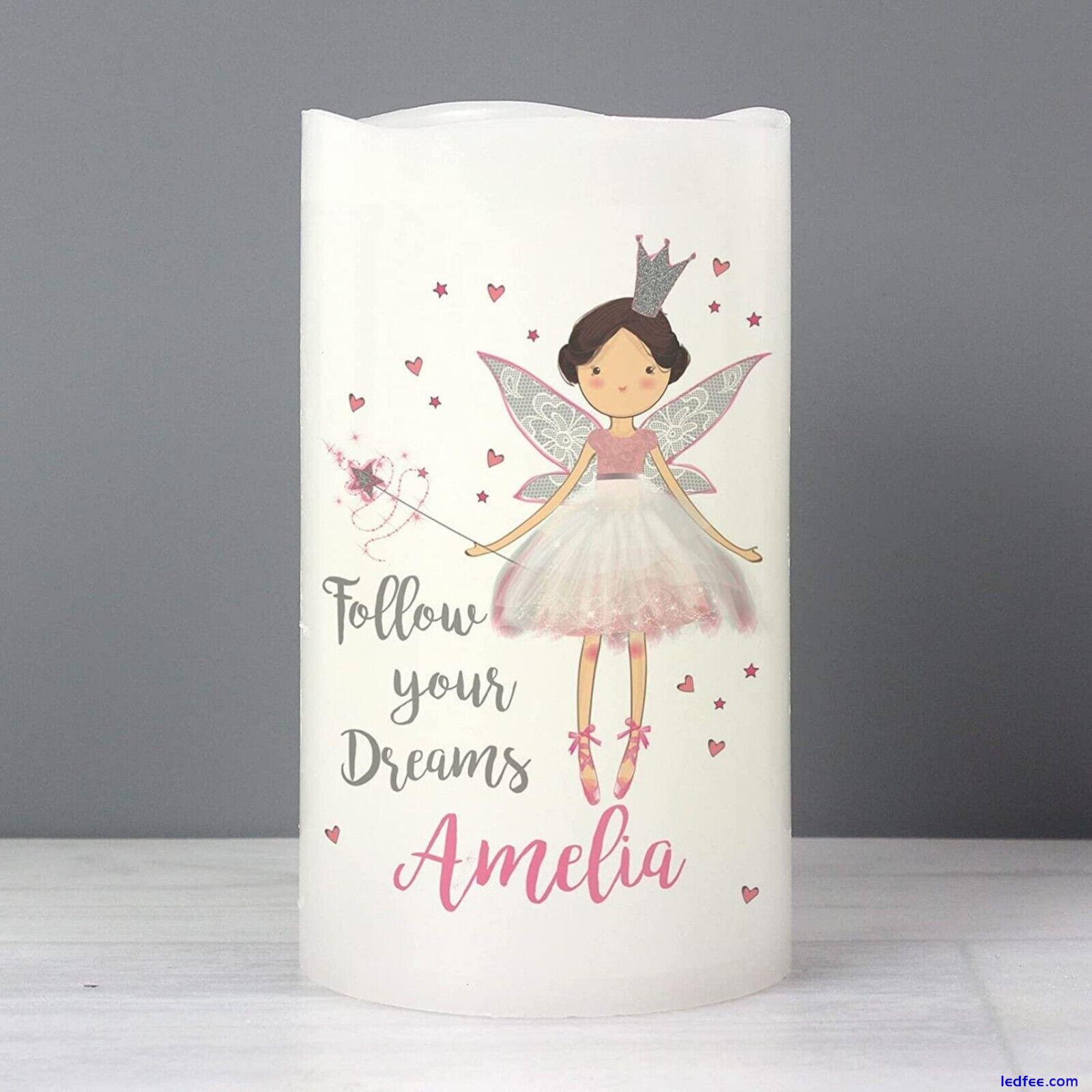 Personalised Fairy Princess Nightlight LED Candle 'Follow Your Dreams' Bedroom 1 