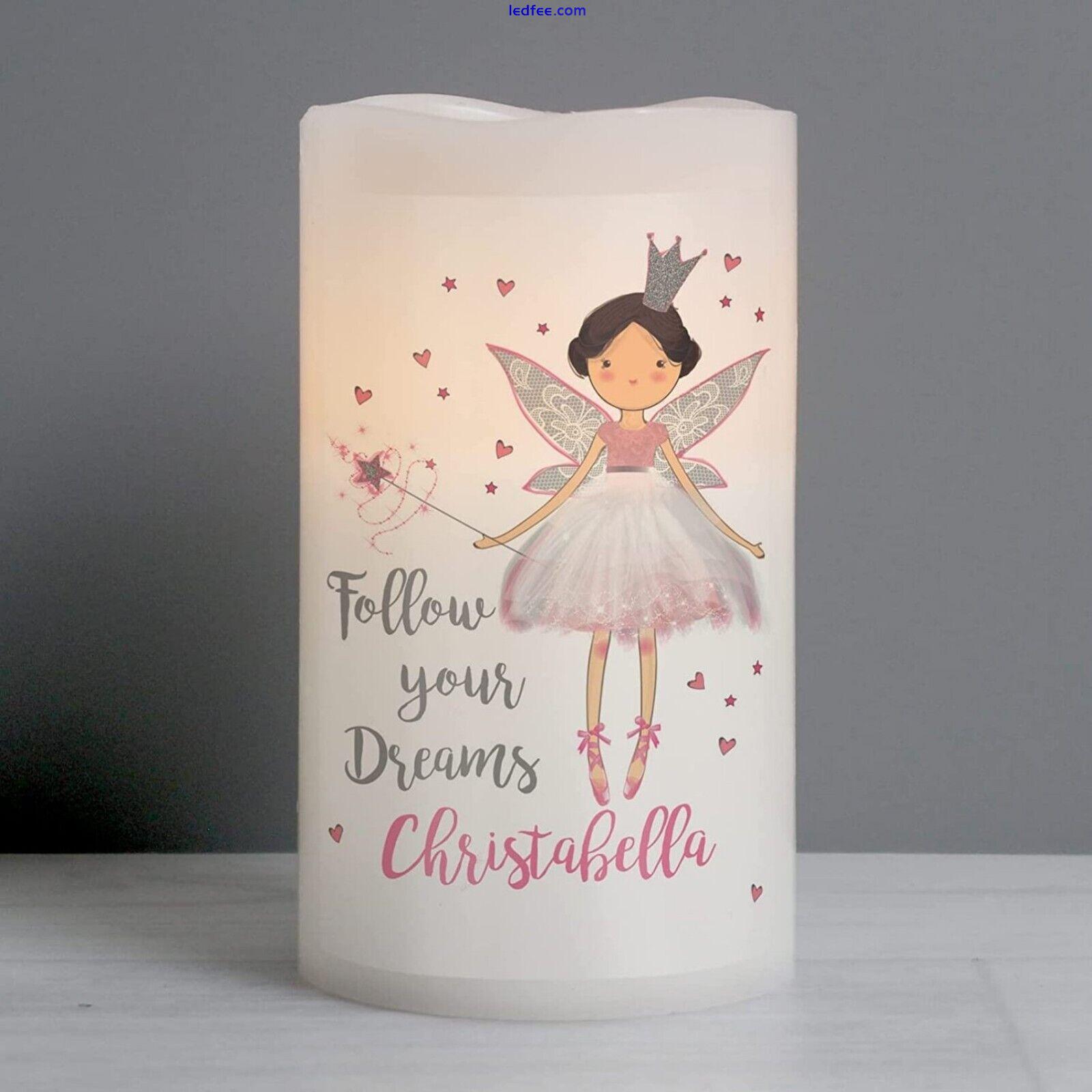 Personalised Fairy Princess Nightlight LED Candle 'Follow Your Dreams' Bedroom 0 